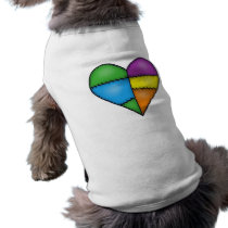 Multicolor Padded Quilted Stitched Heart 01 Dog Clothes