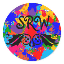 Multicolor Paint Splatter Monogram Sticker