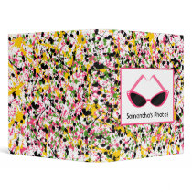 Multicolor Paint Splatter & Retro Pink Sunglasses Binders