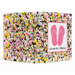 Multicolor Paint Splatter With Pink Flip Flops Binders