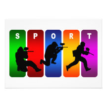 Multicolor Paintball Emblem Personalized Invitations