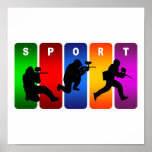 Multicolor Paintball Emblem Posters