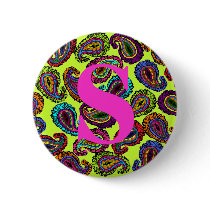 Multicolor Paisley buttons