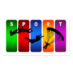 Multicolor Parachuting Emblem Business Card Templates