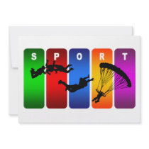 Multicolor Parachuting Emblem Custom Announcement