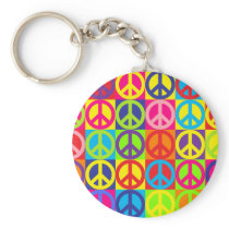Multicolor Peace Key Chain