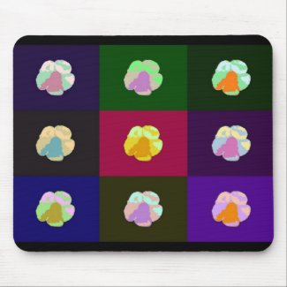 Multicolor pop art flowers mousepad