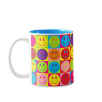 Multicolor Pop Smileys Coffee Mugs