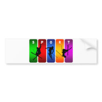 Multicolor Ski Emblem Bumper Stickers
