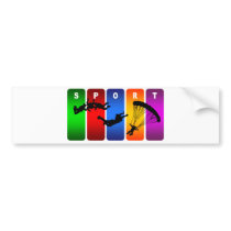 Multicolor Skydiving Emblem Bumper Sticker