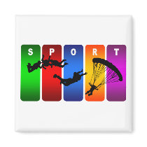 Multicolor Skydiving Emblem Fridge Magnet