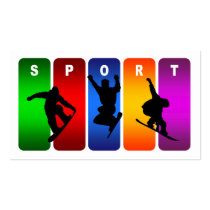 Multicolor Snowboarding Emblem Business Card Template