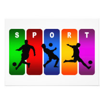 Multicolor Soccer Emblem Custom Invites