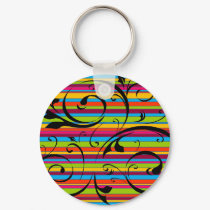 Multicolor Striped Flourish keychains by JuJuGarden Multicolor Striped Flourish keychains