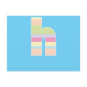 Multicolor Striped Monogram - Letter H postcards by fantasian_angel Multicolor Striped Monogram - Letter H postcards