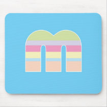 Multicolor Striped Monogram - Letter M mousepads by fantasian_angel Multicolor Striped Monogram - Letter M mousepads