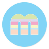 Multicolor Striped Monogram - Letter M stickers by fantasian_angel Multicolor Striped Monogram - Letter M stickers