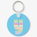 Multicolor Striped Monogram - Letter Y keychains