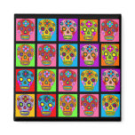 Multicolor Sugar Skull Squares magnets