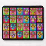 Multicolor Sugar Skull Squares Mousepad