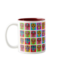 Multicolor Sugar Skull Squares Mugs