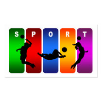 Multicolor Volleyball Emblem Business Cards