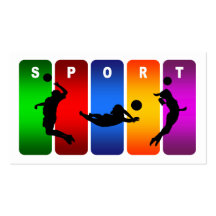 Multicolor Volleyball Emblem Business Cards