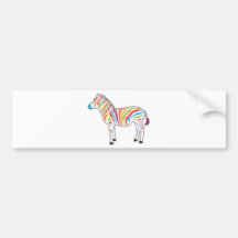 Multicolor Zebra Bumper Sticker