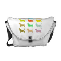 Multicolored basset bag messenger bag