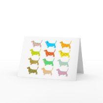 Multicolored bassets card
