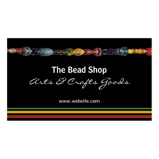 Multicolored Beads Bead Shop Business Card (front side)