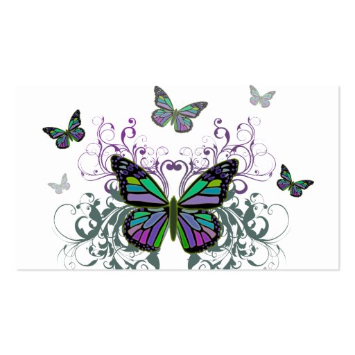 Multicolored Butterfly Business Cards (back side)