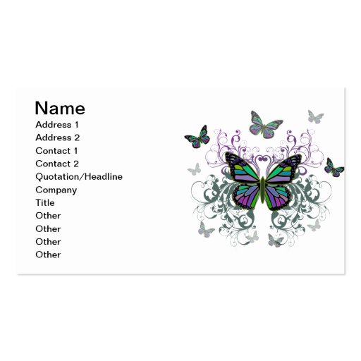 Multicolored Butterfly Business Cards