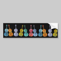 Multicolored Cellos bumper stickers