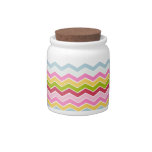 Multicolored chevron zigzag candy jar