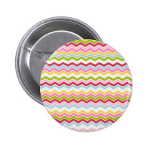 Multicolored chevron zigzag pinback button