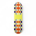 Multicolored cubes and strips skateboards