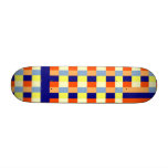 Multicolored cubes and strips skateboards