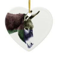 Multicolored Donkey Western Two-sided Christmas Ornaments