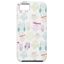 Multicolored Doodle Owls iPhone 5 Case