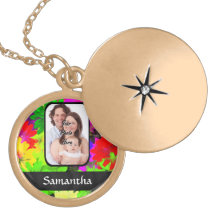 Multicolored floral photo background pendants