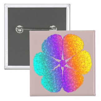 Multicolored Flower Square Button