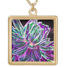 Multicolored Glowing Edge Dahlia Products Necklaces