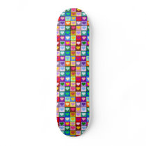 Multicolored Hearts Girls Skateboard