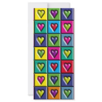 Multicolored Hearts Full Color Rack Card