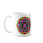 Multicolored Kaleidoscopic Floral Starburst Coffee Mugs