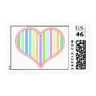 Multicolored Line Heart Postage stamp
