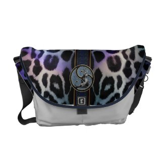 Multicolored Magic Symbolic Leopard Courier Bag rickshawmessengerbag