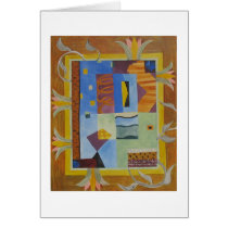 Multicolored modern abstract art card