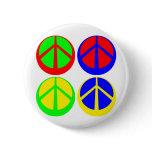 Multicolored Peace Signs Button